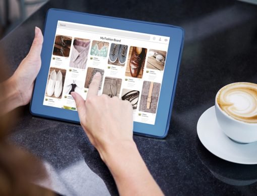 Composite,Image,Of,Website,Page,Against,Woman,Having,Coffee,And Composite,Image,Of,Website,Page,Against,Woman,Having,Coffee,And